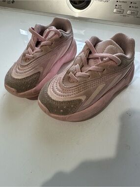 adidas Kids Pink and Taupe Athletic Sneakers